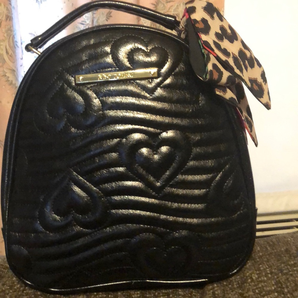 Betsy Johnson Black rounded backpack NWT